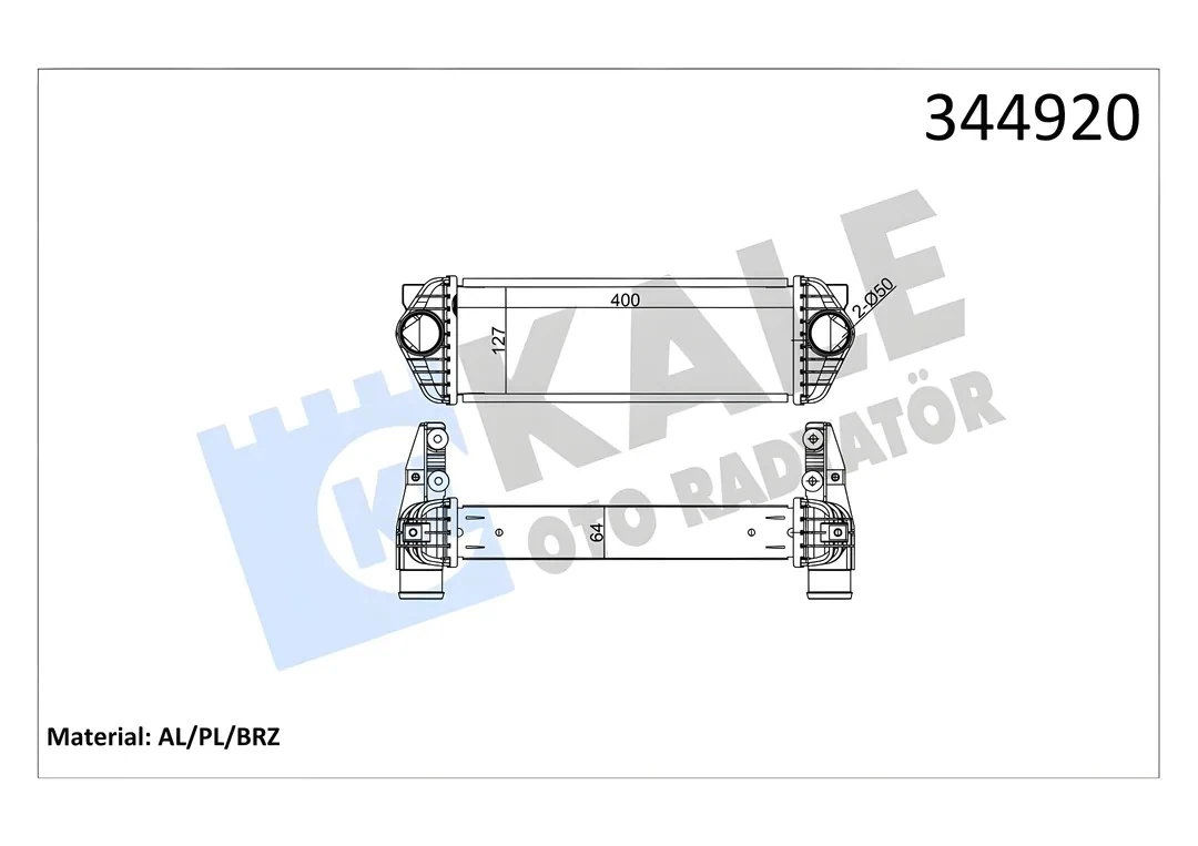 Ford Connect 2007> İntercooler | KALE 344920 - 7T16 9L440 AE