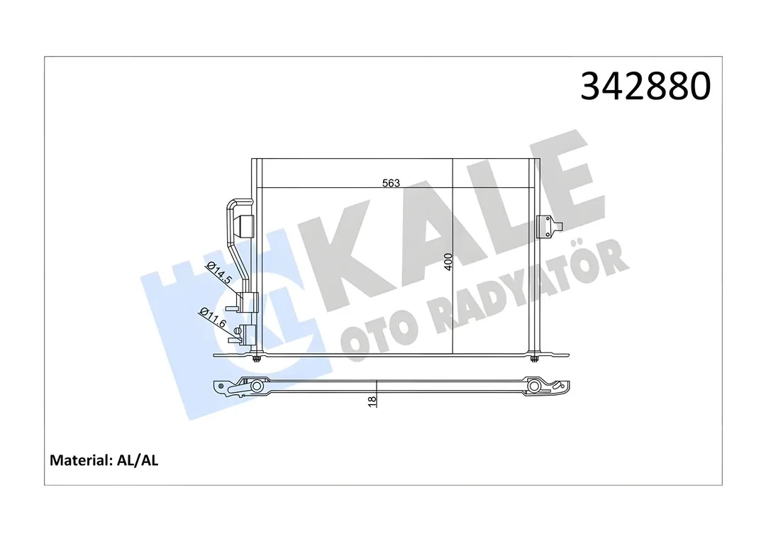 Ford Mondeo 2.0 96>00 Klima Radyatörü | KALE 342880 - XS7H 19710 BA