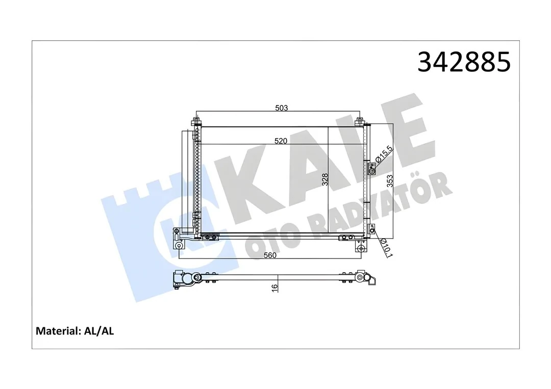 Ford Ranger 2.5D 2004> Klima Radyatörü | KALE 342885 - 3M35 19710 CB