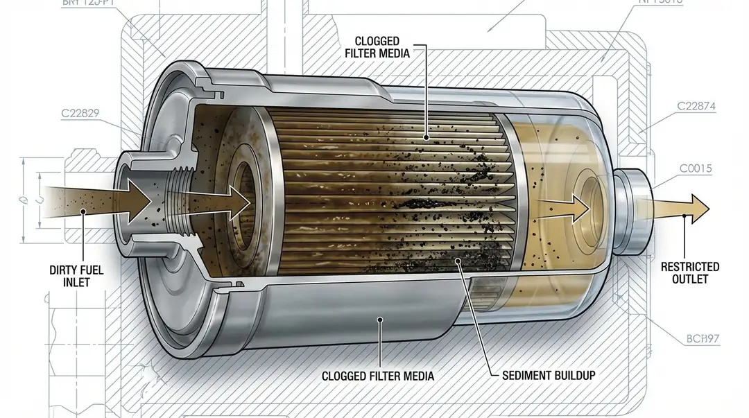 Tıkalı mazot filtresi