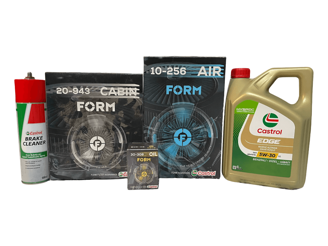 Ford Transit Filtre Bakım Seti 2007-2013 Dizel | Balata Spreyi ve Karter Tapası Hediye | 5W-30 EDGE 4L | Castrol