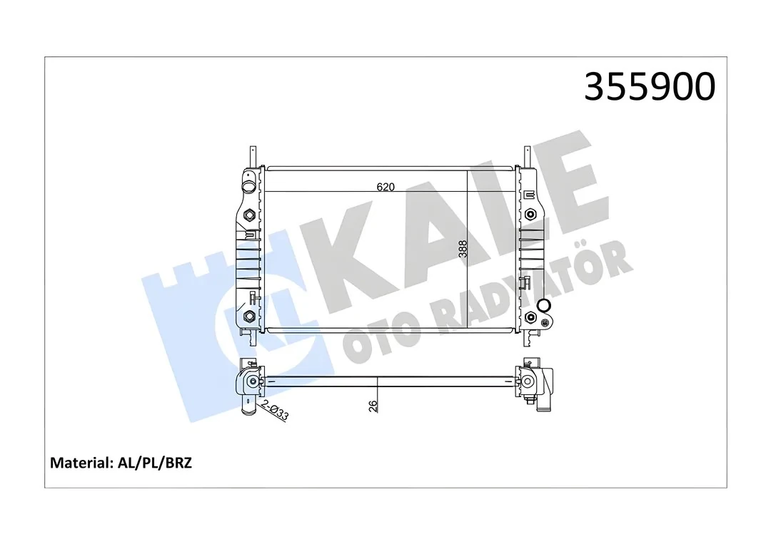 Ford Mondeo 1993>2000 (Otomatik Şanzıman) Su Radyatörü | KAL 355900 - ME97BB 8005 BA