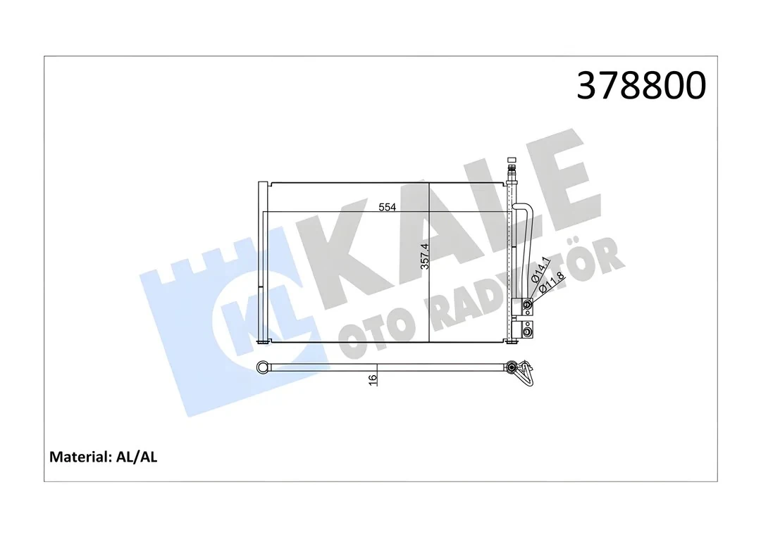 Ford Fiesta 1.4 TDCI Benzinli 02>08 Klima Radyatörü | KALE 378800 - 5S6H 19710 BB