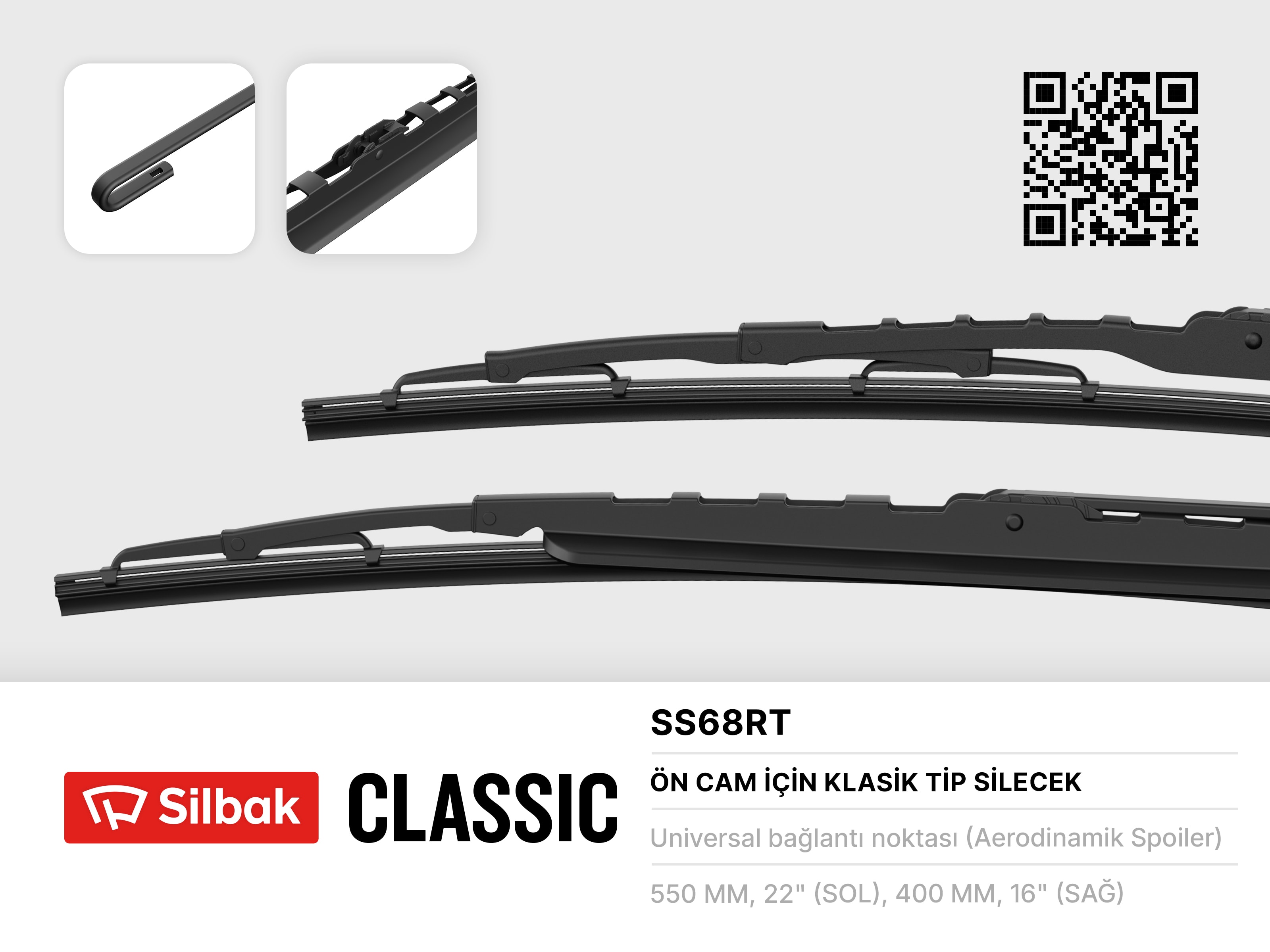 Ford Fiesta 2002> Silecek Süpürgesi Takım (550-400 MM) | SİLBAK ES6J S17528 AA