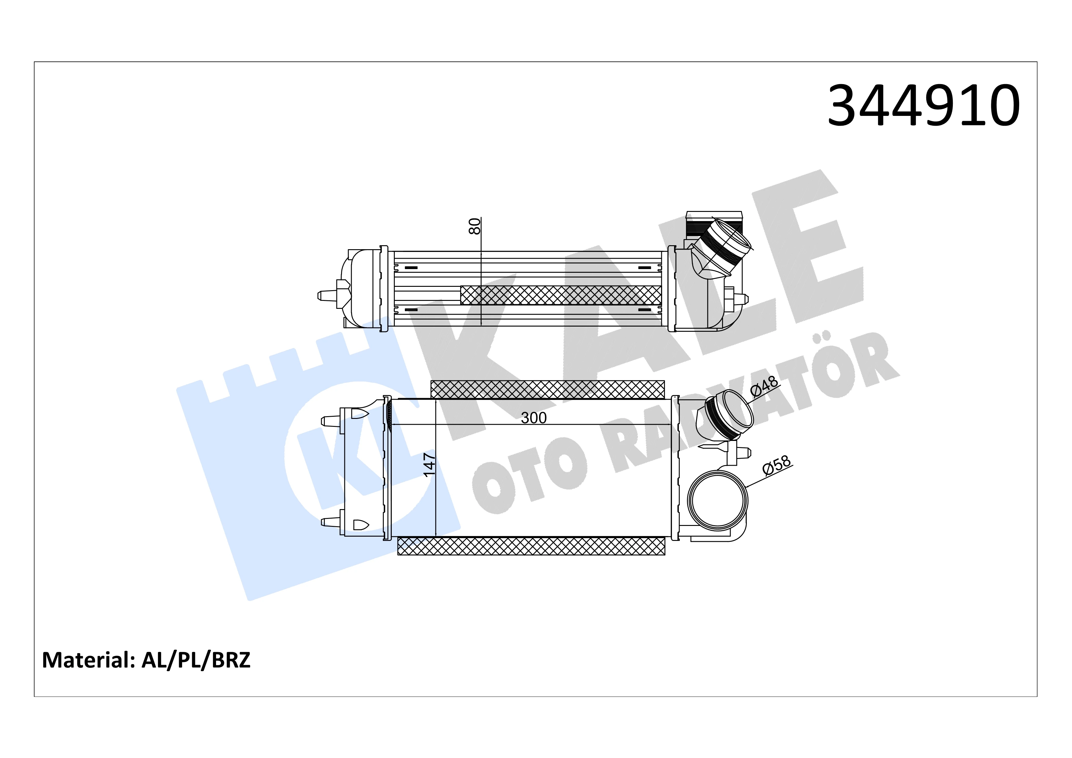 Ford Fiesta 1.6TDCI 2008> İntercooler | KALE 344910 - 8V51 9L440 AF