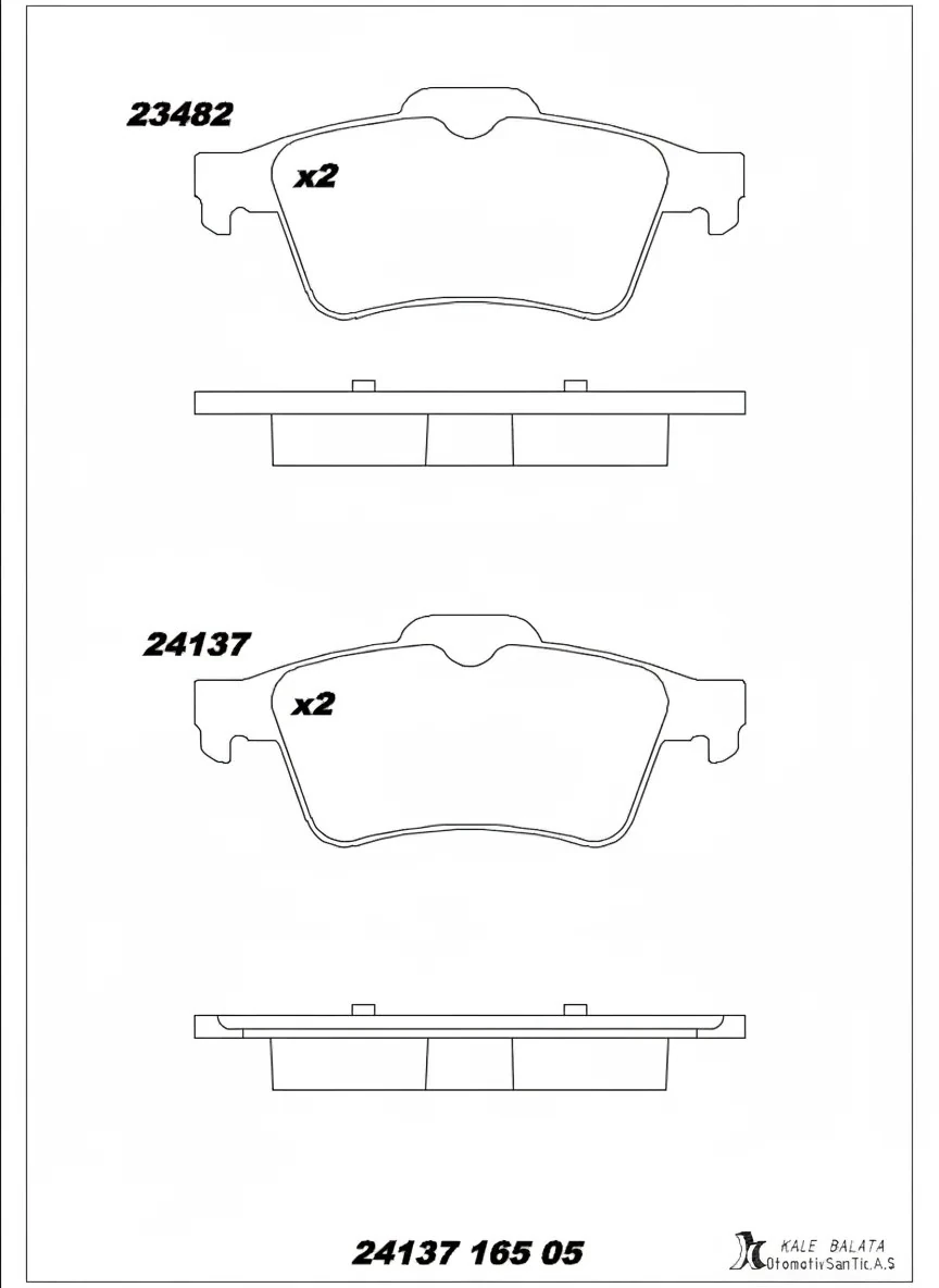 Ford Focus 2004>2012 Arka Fren Balatası | KALEBALATA 24137 165 05 - MEAV6J 2M008 AA