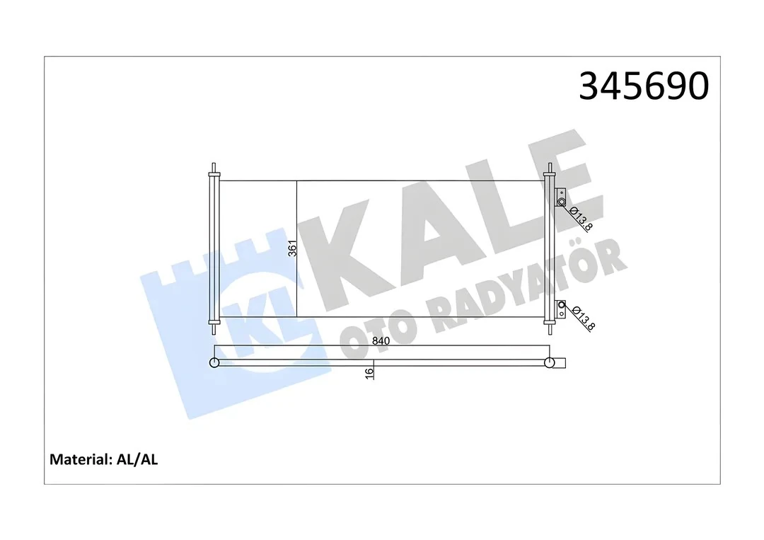 Ford Transit V.184 2001> Klima Radyatörü | KALE 345690 - MEYC1H 19710 BB