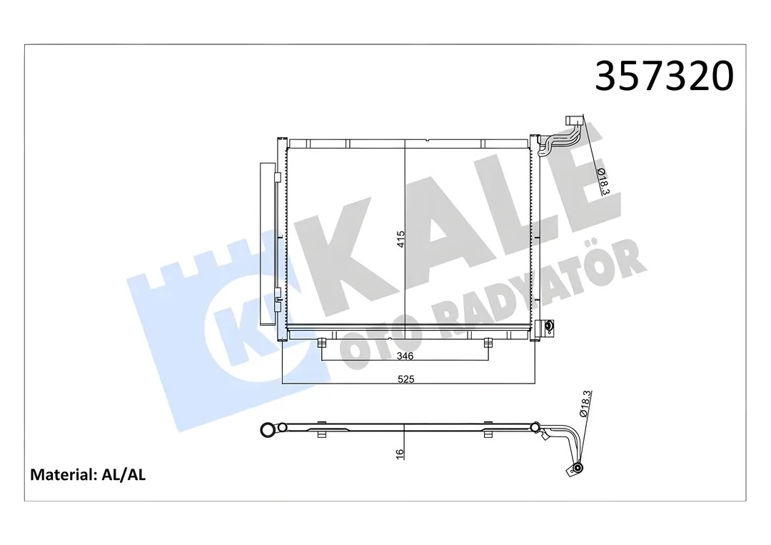 Ford Fiesta 2018> Klima Radyatörü | KALE 357320 - H1BH 19710 BB