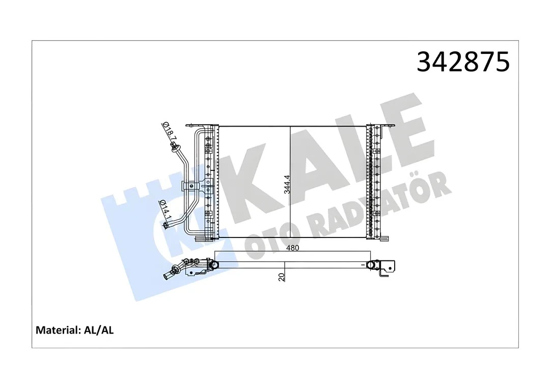 Ford Fiesta 96>01 Klima Radyatörü | KALE 342875 - 96FW 19710 A1G