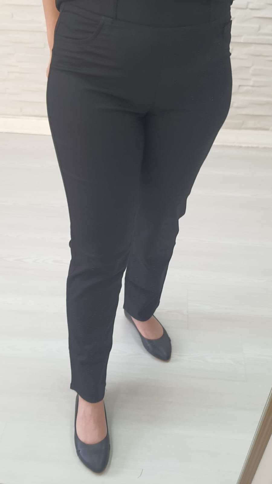 Beli Lastikli Pantalon-Siyah