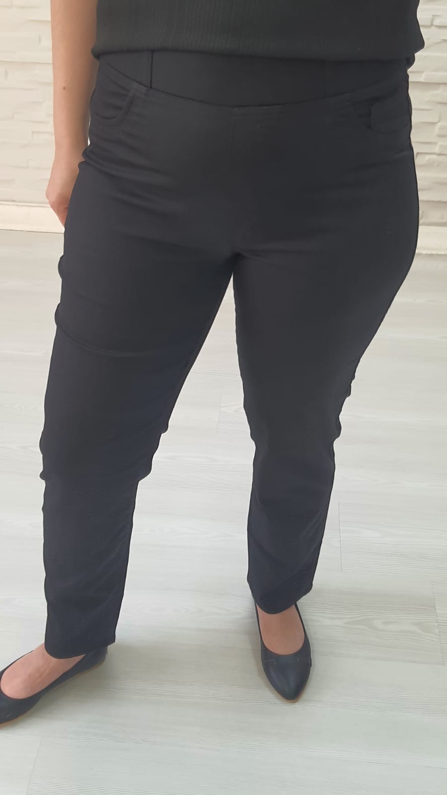 Beli Lastikli Pantalon-Siyah