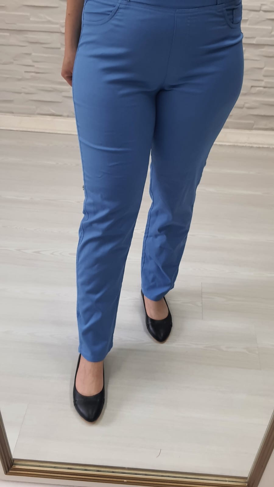 Beli Lastikli Pantalon-Mavi