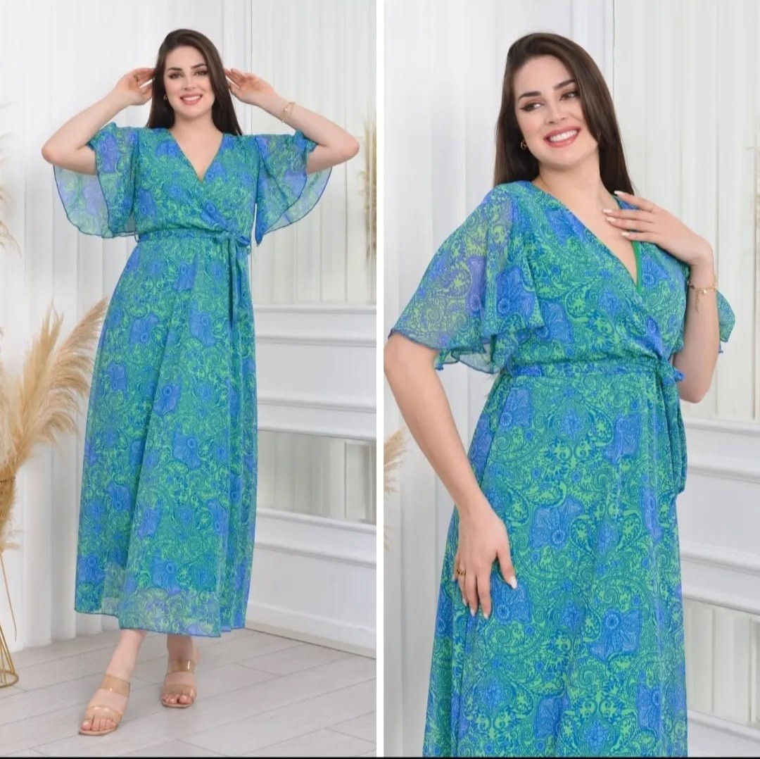 Sifon Elbise Mavi