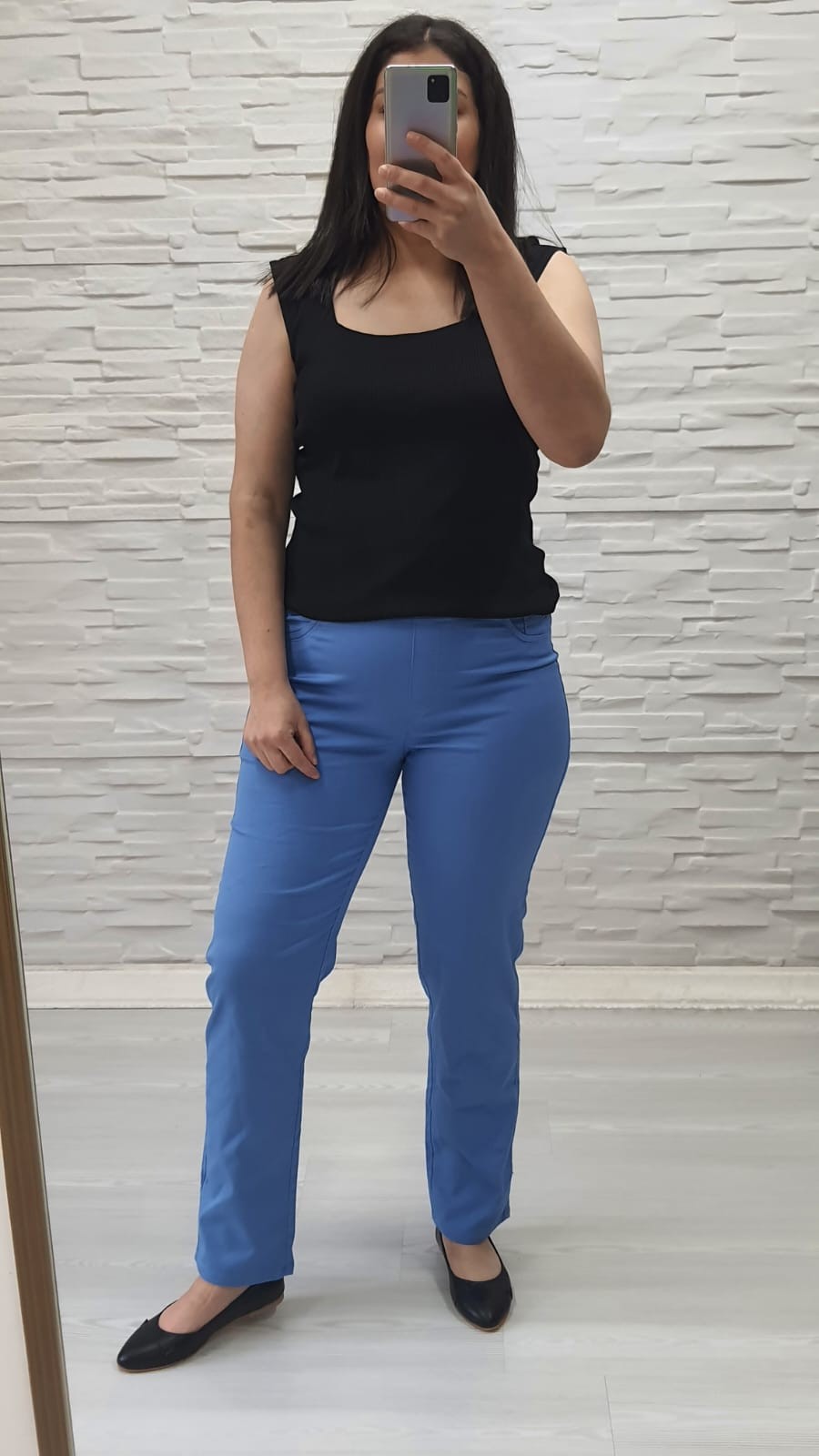Beli Lastikli Pantalon-Mavi