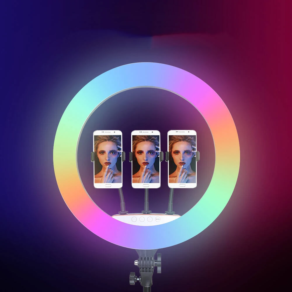 Ecruz RGB Light 56cm Işıklı Telefon Tutucu Ring Light