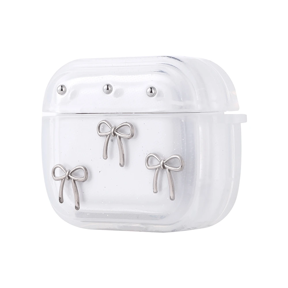 Apple Airpods 3. Nesil Ecruz Airbag 44 Airbag Tasarımlı Simli Şeffaf Kutup Kılıf