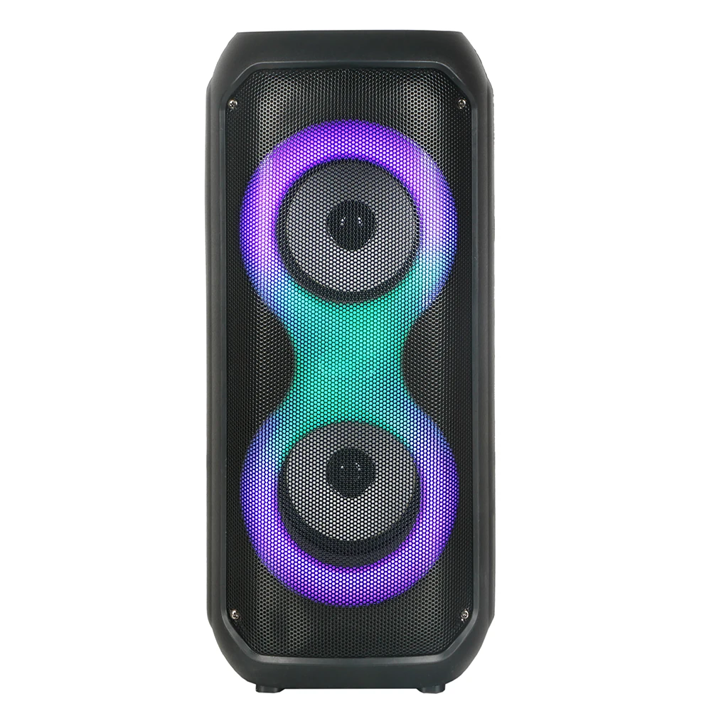 Ecruz GD-2413 FM Radyolu RGB TWS Çift 4 inç Stereo Bass Kablosuz Hoparlör