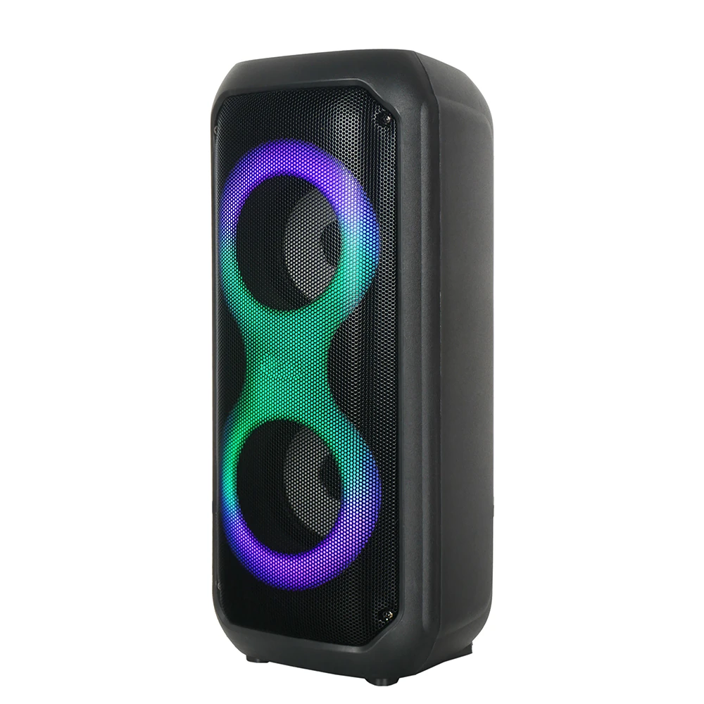 Ecruz GD-2413 FM Radyolu RGB TWS Çift 4 inç Stereo Bass Kablosuz Hoparlör