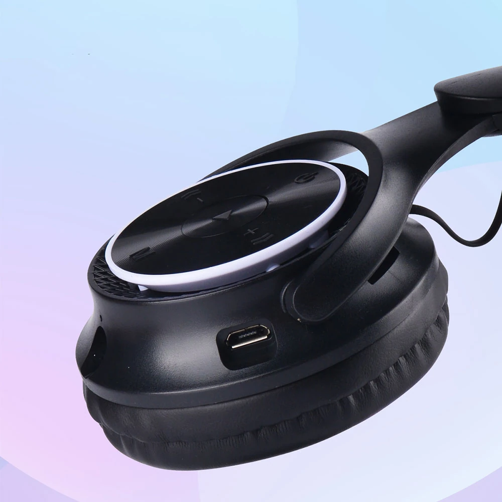 Ecruz M6 Pro Cat RGB Led Işıklı Kedi Kulağı Band Tasarımlı Ayarlanabilir ve Katlanabilir Kulak Üstü Bluetooth Kulaklık