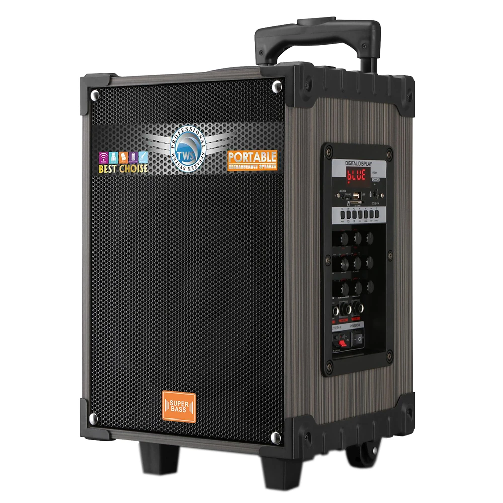 Ecruz LT-908 Dijital LED Göstergeli FM Radyolu Mikrofonlu TWS 8 inç Stereo Bass Kablosuz Karaoke Hoparlör