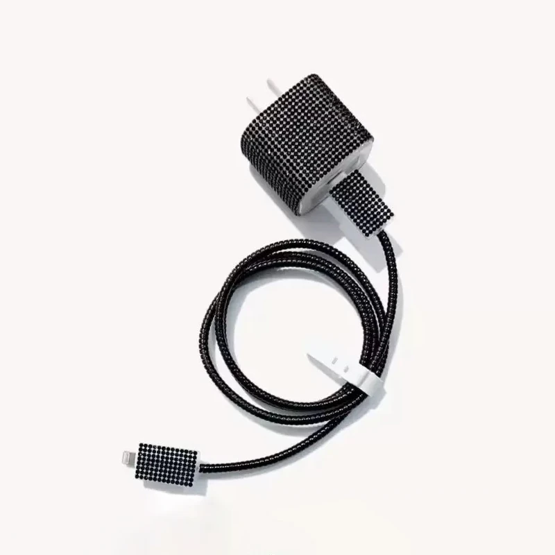 Ecruz Taşlı Şarj Aleti Koruyucu 4in1 Set