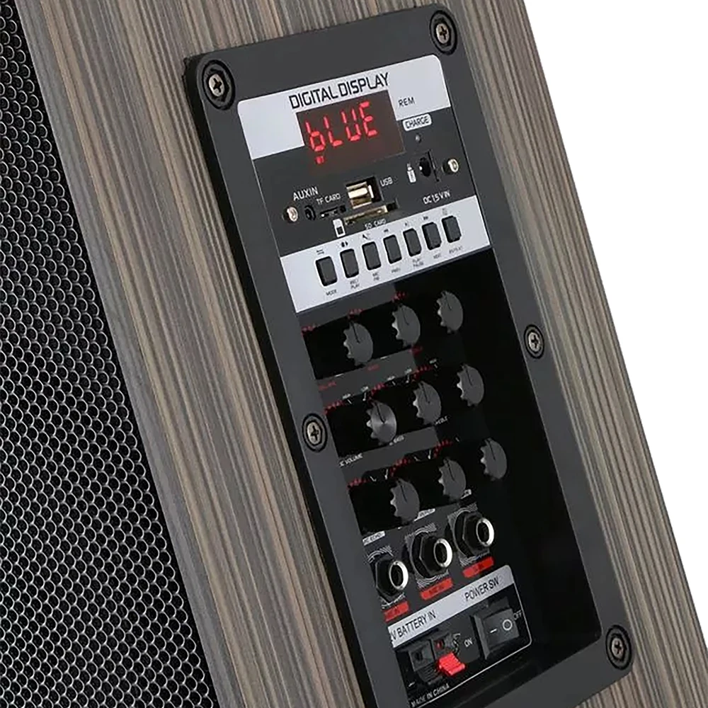 Ecruz LT-908 Dijital LED Göstergeli FM Radyolu Mikrofonlu TWS 8 inç Stereo Bass Kablosuz Karaoke Hoparlör