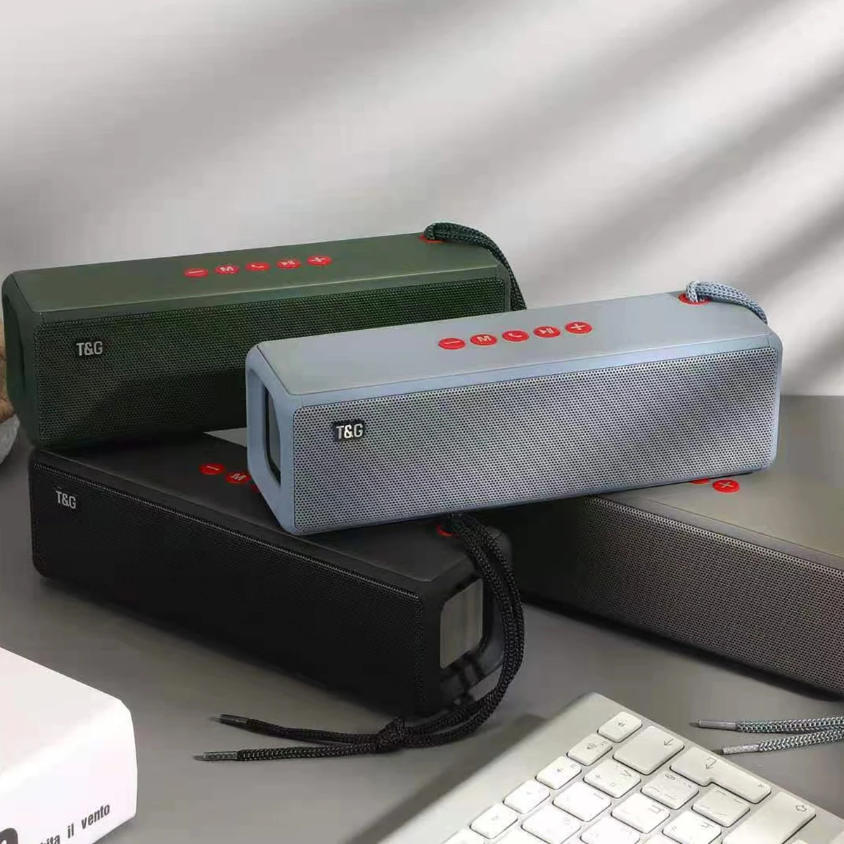 Ecruz TG271 İp Aksesuarlı FM Radyo Özellikli AUX USB Kart Okuyucu Portlu Bluetooth Hoparlör Speaker