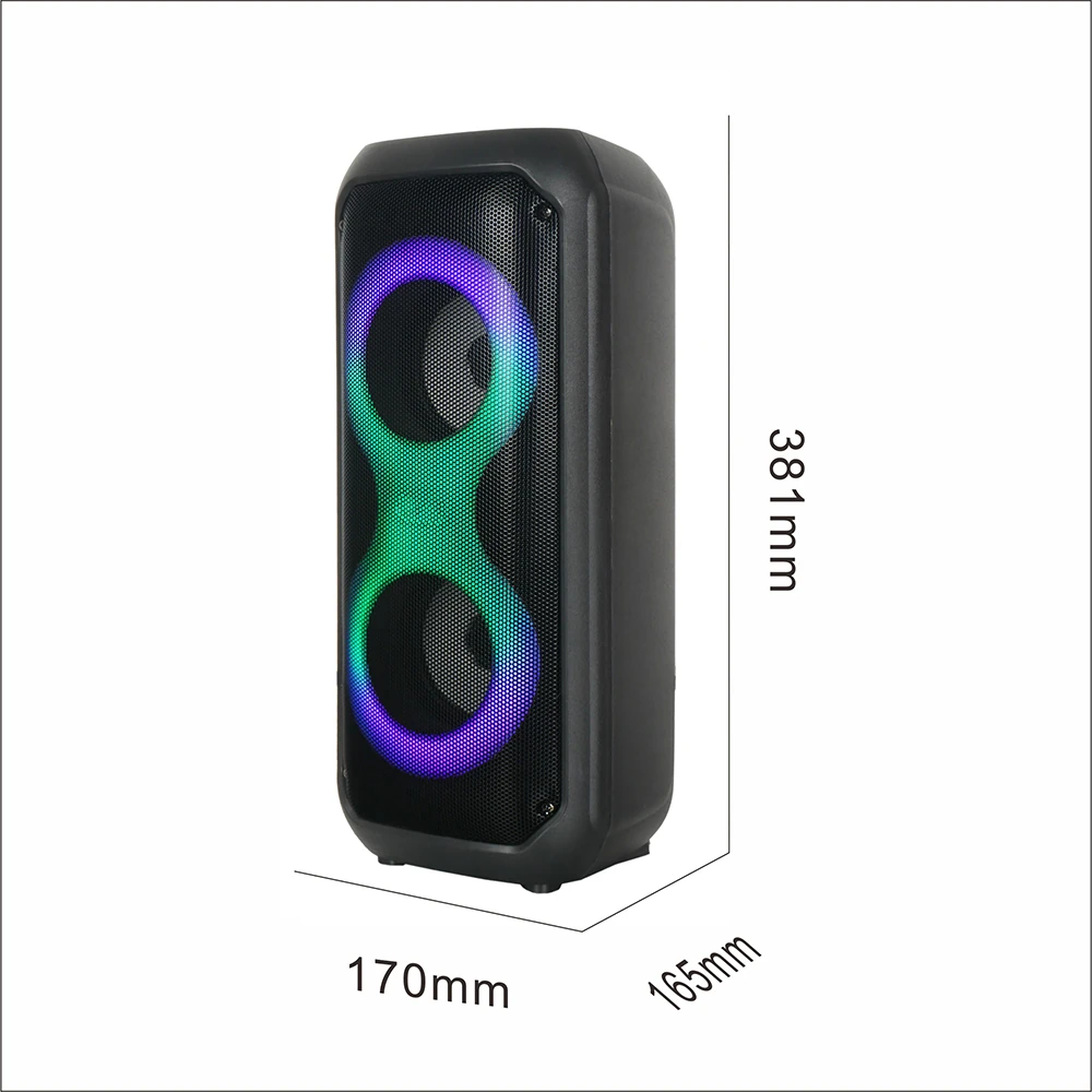 Ecruz GD-2413 FM Radyolu RGB TWS Çift 4 inç Stereo Bass Kablosuz Hoparlör
