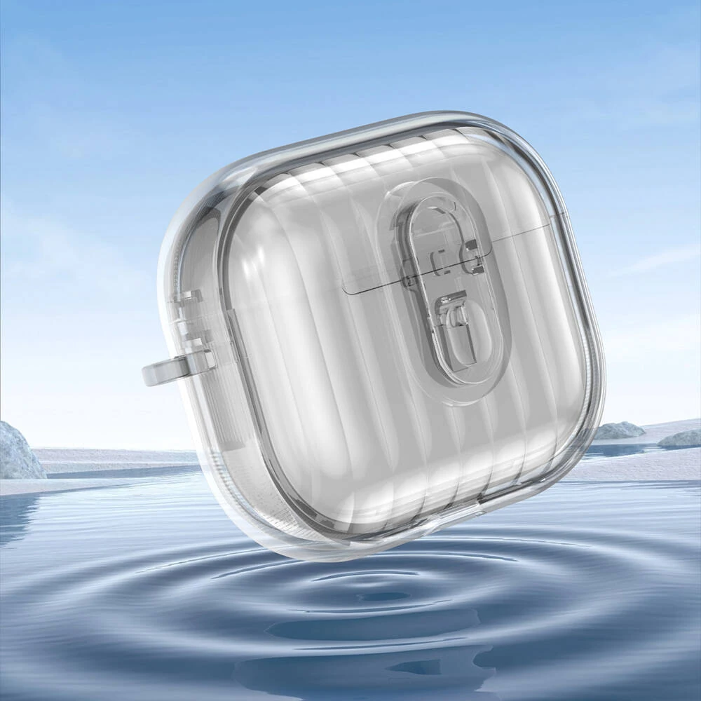 Airpods 4 Kılıf Kenarları Renkli Şeffaf Dilimli Silikon Ecruz Airbag 40 Kılıf