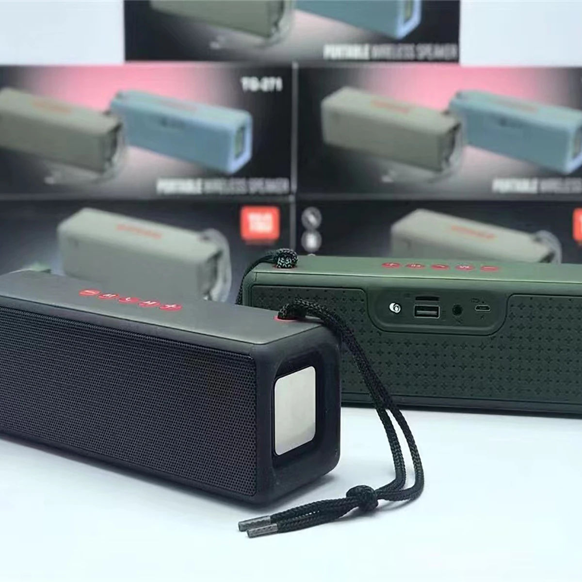 Ecruz TG271 İp Aksesuarlı FM Radyo Özellikli AUX USB Kart Okuyucu Portlu Bluetooth Hoparlör Speaker