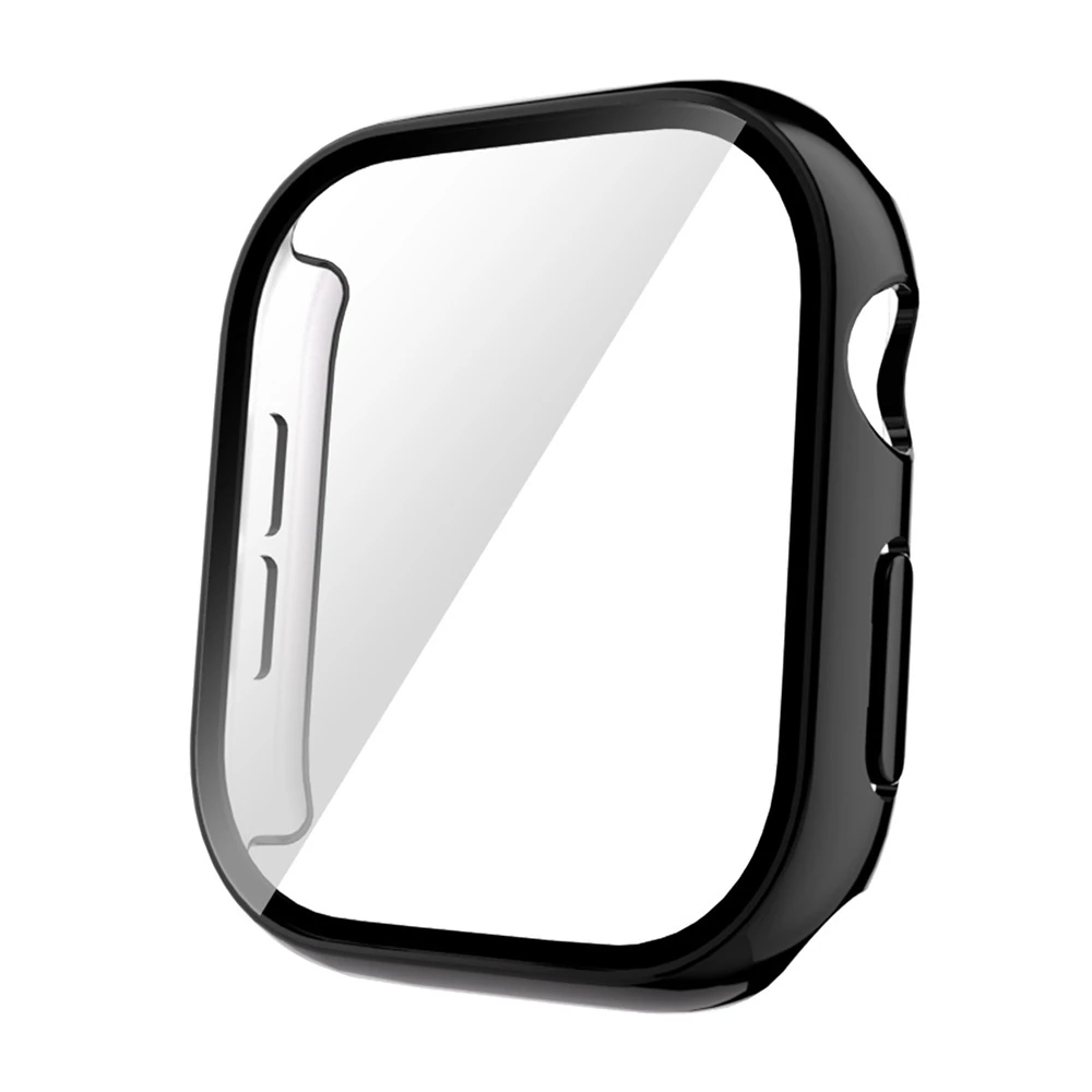 Apple Watch 10 42mm Sert PC Kasa Electroplatink Çerçeveli Ekran Koruyucu Ecruz Watch Gard 36