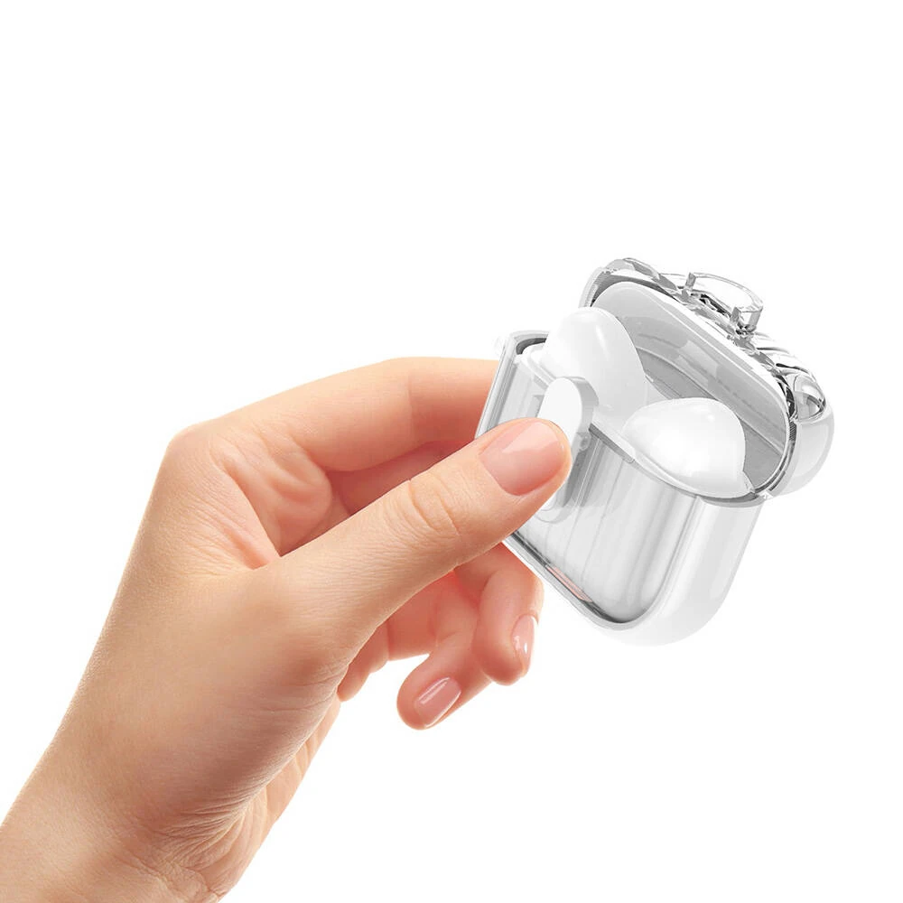 Airpods 4 Kılıf Kenarları Renkli Şeffaf Dilimli Silikon Ecruz Airbag 40 Kılıf