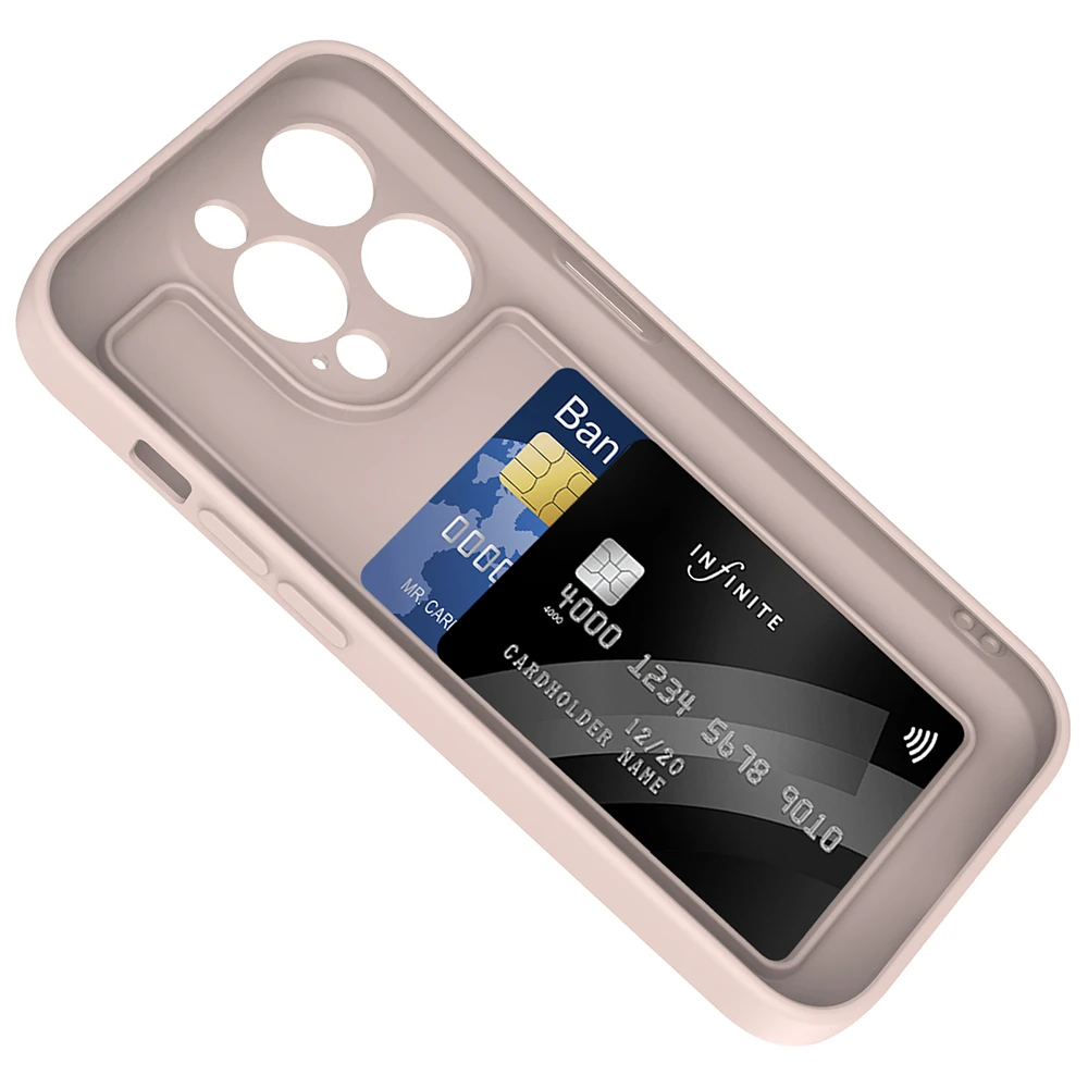 Apple iPhone 14 Pro Max Kılıf Kamera Korumalı Kartlık Hazneli Ecruz Vitra Kapak