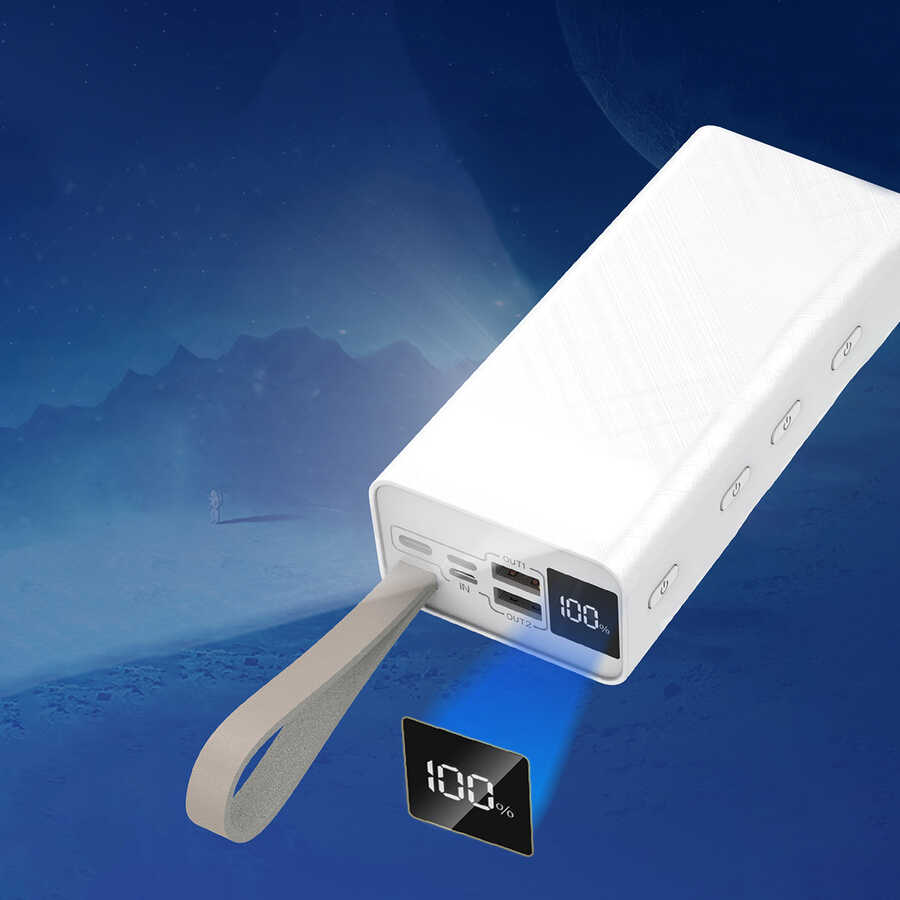 Ecruz B-30 Askılı Led Göstergeli Taşınabilir Powerbank 30000 mAh