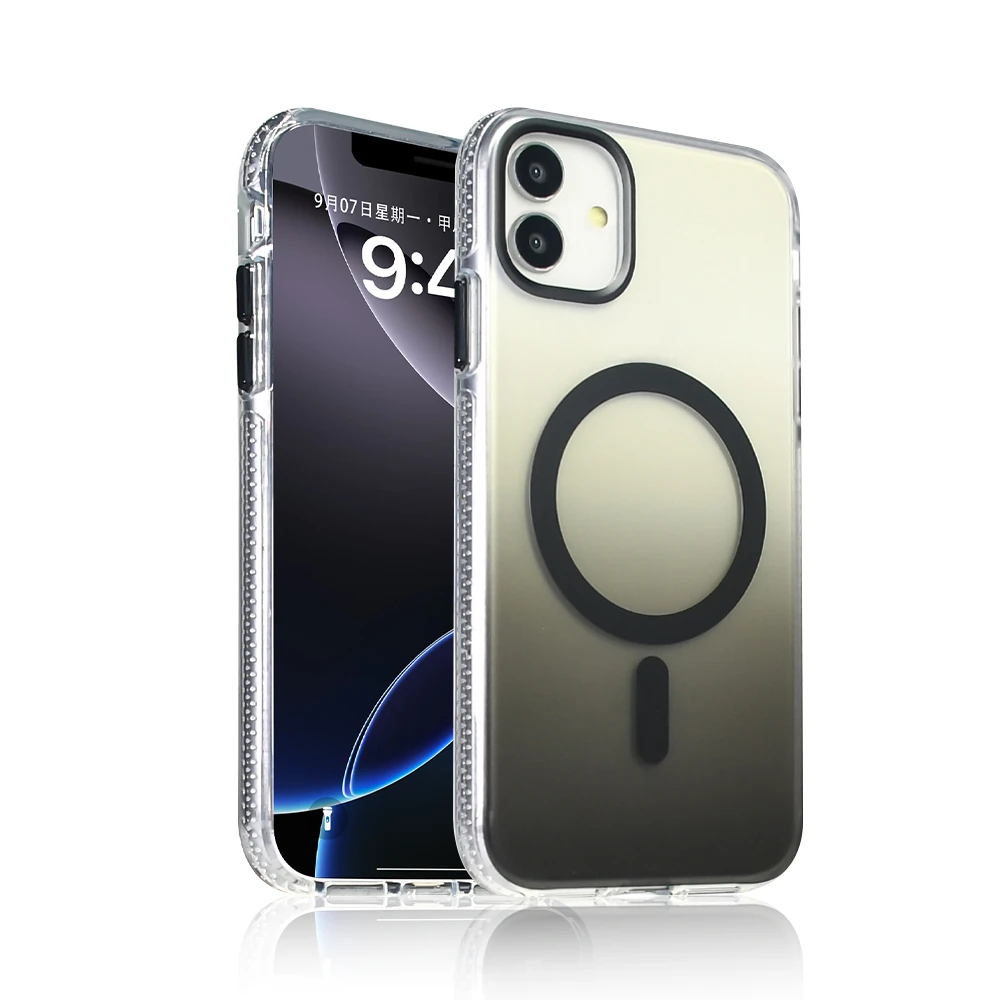 Apple iPhone 11 Kılıf M-safe Şarj Özellikli Transparan Renk Geçişli Zore Toros Kapak