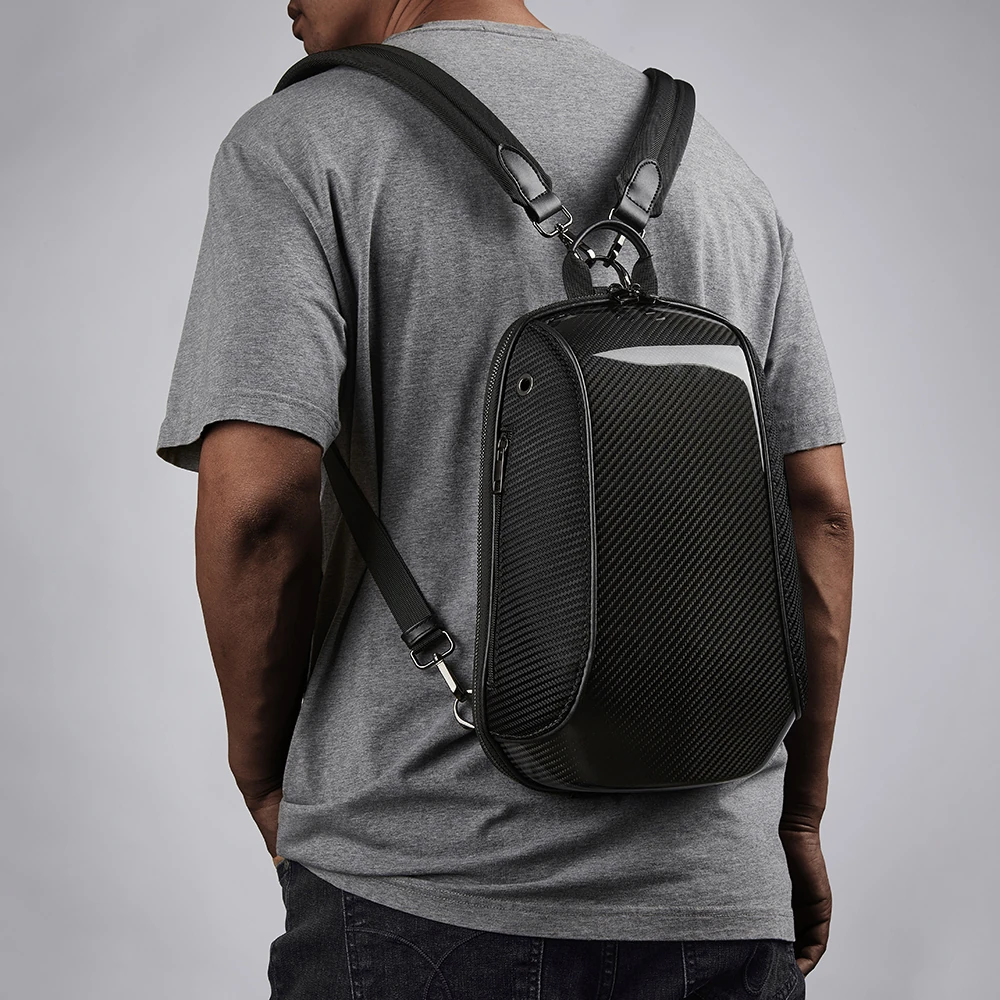 Ecruz Karbon Fiber Detaylı 5 Bölmeli Çengel Kancalı Spor Sırt Çantası