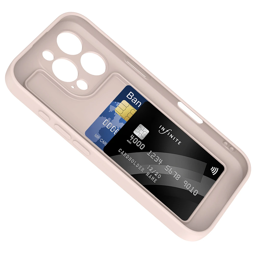 Apple iPhone 16 Pro Kılıf Kamera Korumalı Kartlık Hazneli Ecruz Vitra Kapak