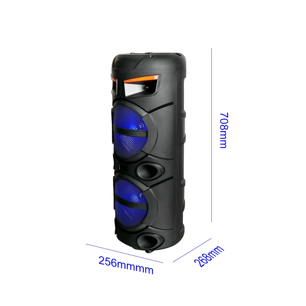 Ecruz GD-2809 Dijital LED Göstergeli FM Radyolu Mikrofonlu RGB TWS Çift 8 inç Stereo Bass Kablosuz Karaoke Hoparlör