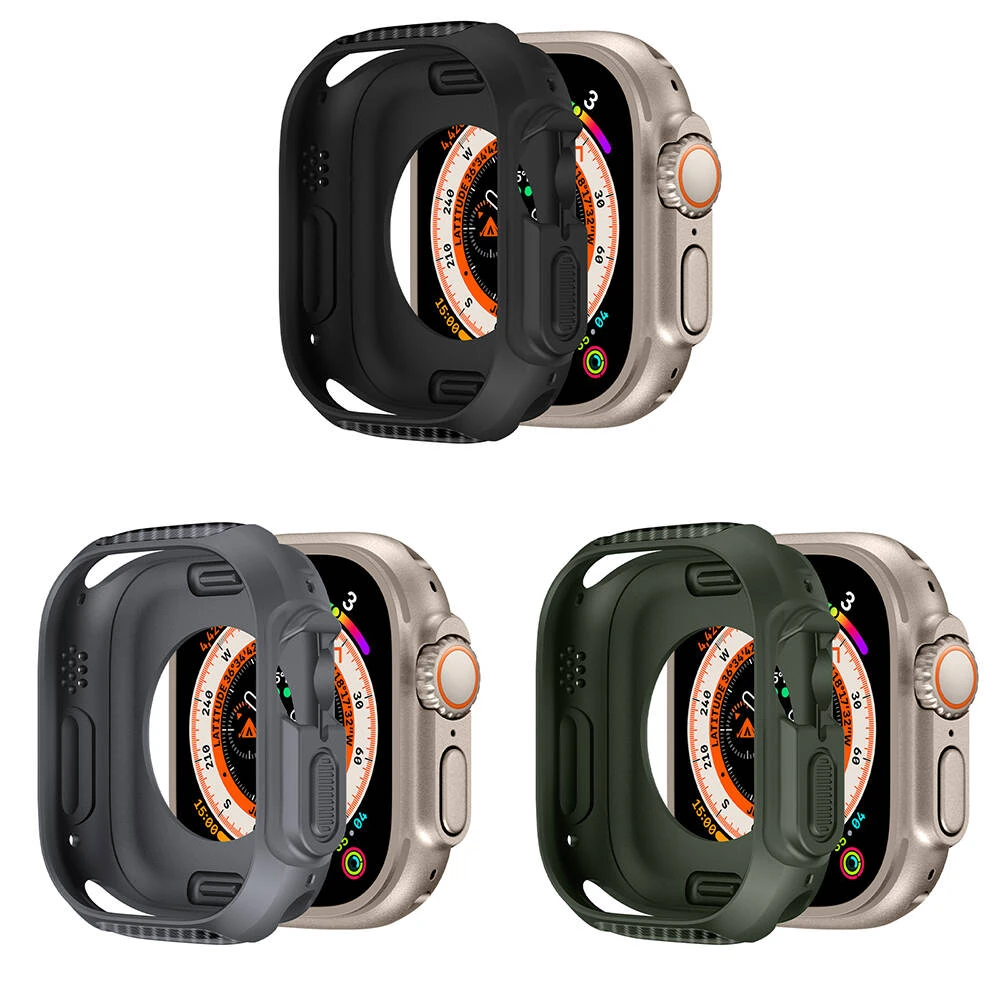 Apple Watch Ultra 49mm Silikon TPU Kasa Koruyucu Ecruz Watch Gard 31