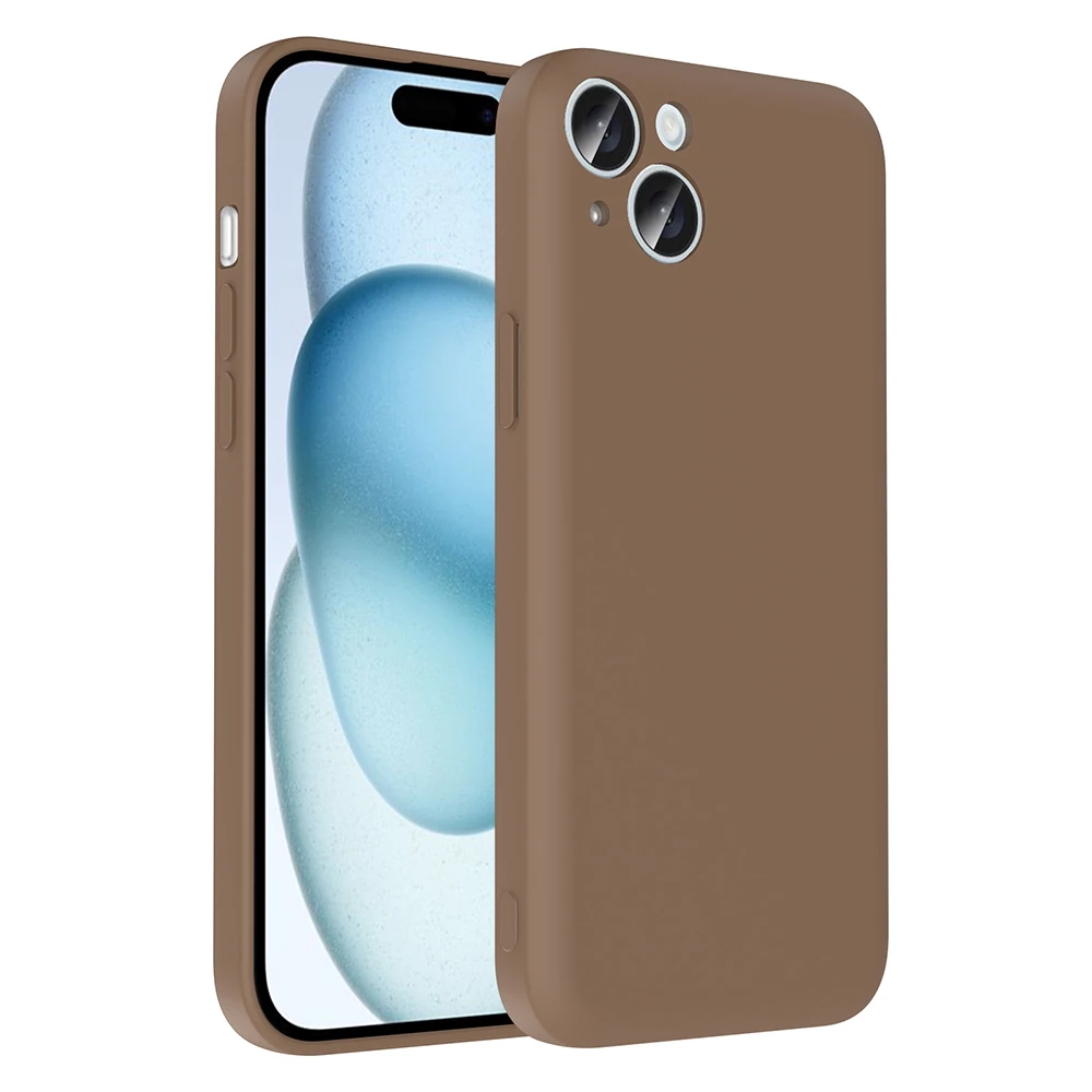 Apple iPhone 15 Kılıf Kamera Korumalı Kartlık Hazneli Ecruz Vitra Kapak