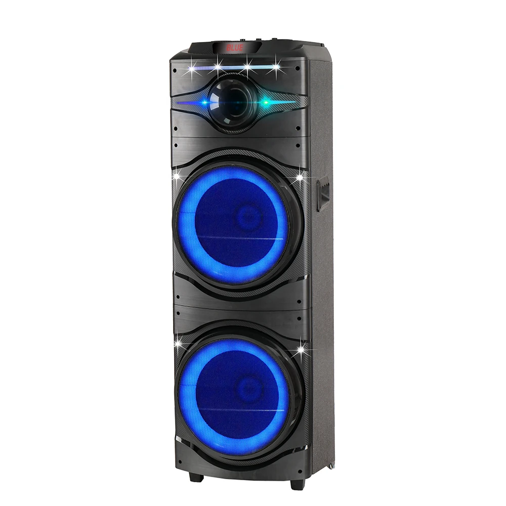 Ecruz GD-2016 Dijital LED Göstergeli FM Radyolu Mikrofonlu RGB TWS Çift 12 inç Stereo Bass Kablosuz Karaoke Hoparlör