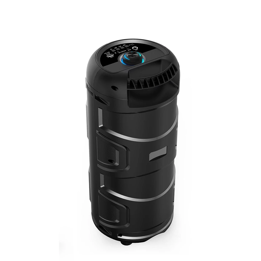 Ecruz GD-2402 Dijital LED Göstergeli FM Radyolu Mikrofonlu RGB TWS Çift 4 inç Stereo Bass Kablosuz Karaoke Hoparlör