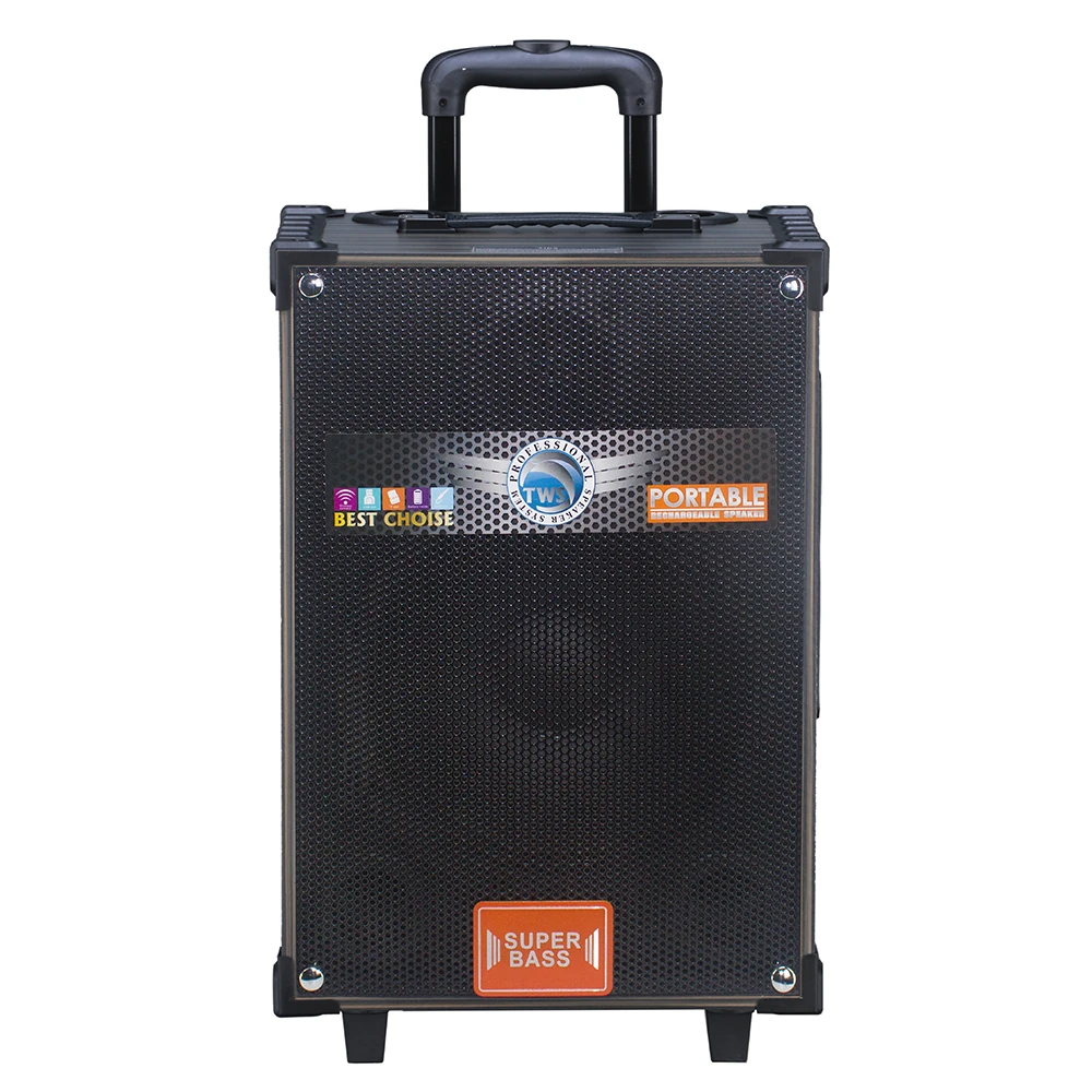 Ecruz LT-910 Dijital LED Göstergeli FM Radyolu Mikrofonlu Gitar Girişli TWS 10 inç Stereo Bass Kablosuz Karaoke Hoparlör