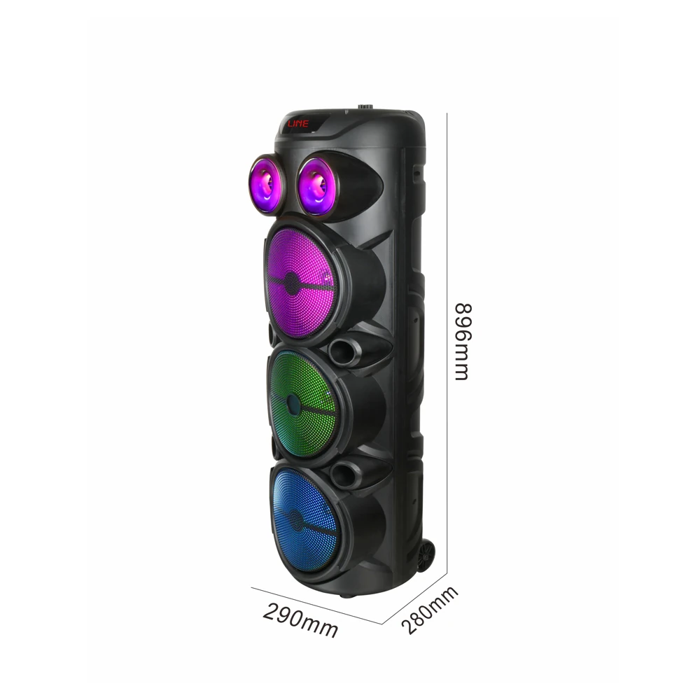 Ecruz GD-2887 Dijital LED Göstergeli Mikrofonlu RGB TWS 8 inç Stereo Bass Kablosuz Karaoke Hoparlör
