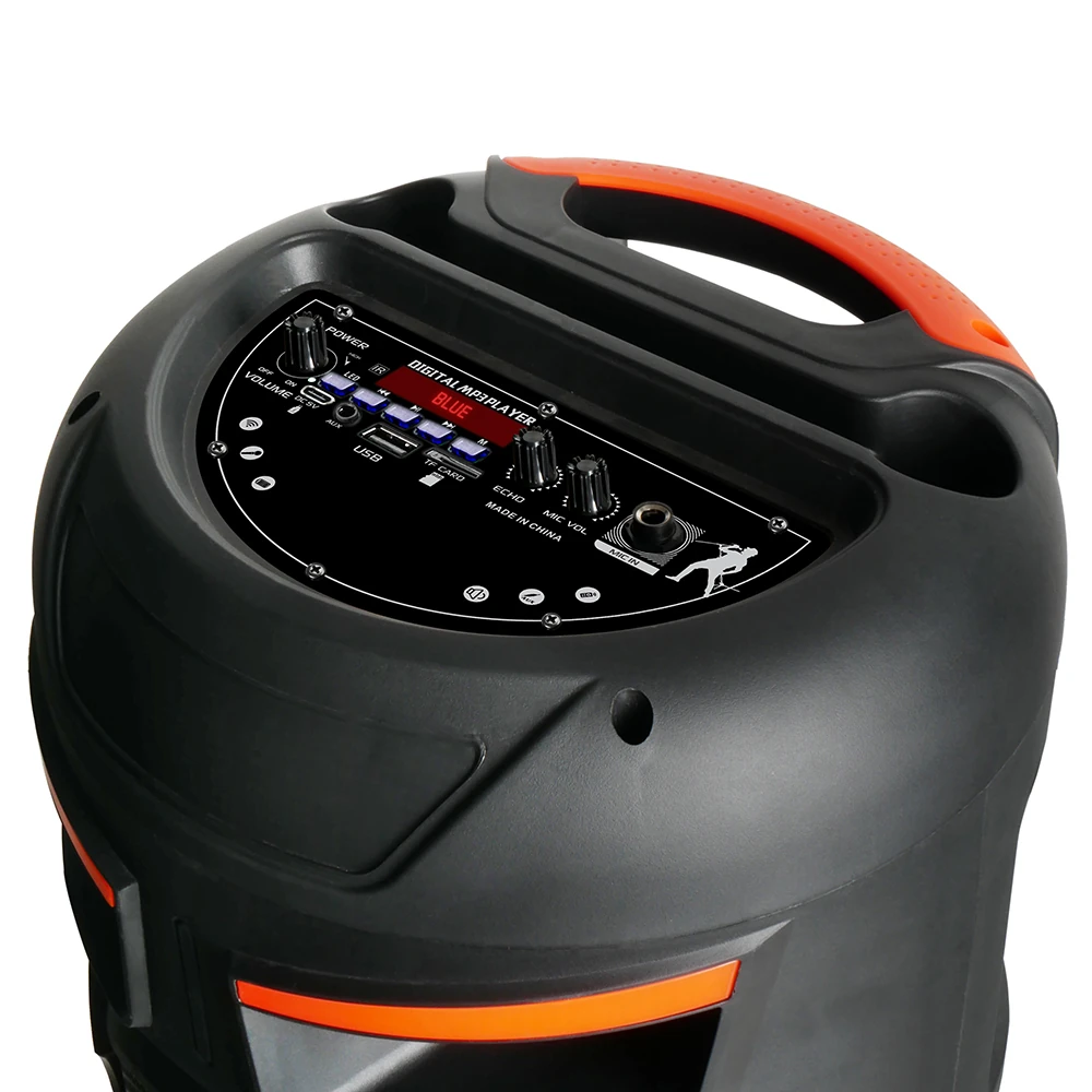 Ecruz GD-2809 Dijital LED Göstergeli FM Radyolu Mikrofonlu RGB TWS Çift 8 inç Stereo Bass Kablosuz Karaoke Hoparlör