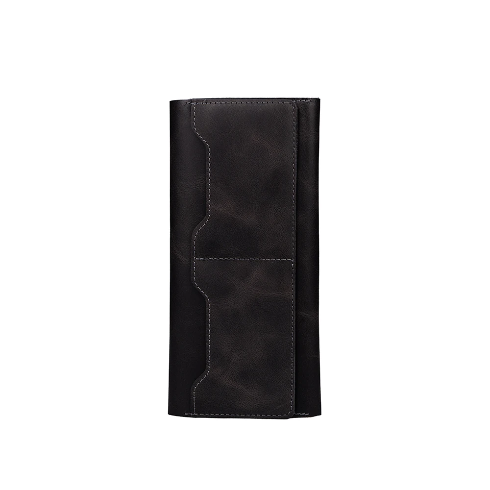 Ecruz Hakiki Deri Universal 10 Kart Hazneli Mıknatıslı Telefon Bölmeli Cüzdan