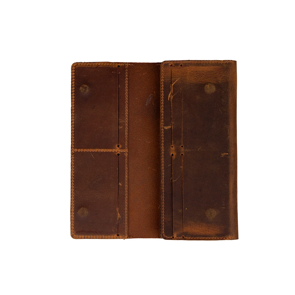 Ecruz Hakiki Nubuk Deri Universal 10 Kart Hazneli Mıknatıslı Telefon Bölmeli Cüzdan