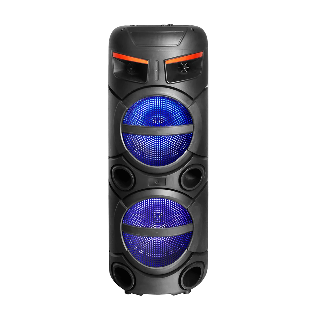 Ecruz GD-2809 Dijital LED Göstergeli FM Radyolu Mikrofonlu RGB TWS Çift 8 inç Stereo Bass Kablosuz Karaoke Hoparlör