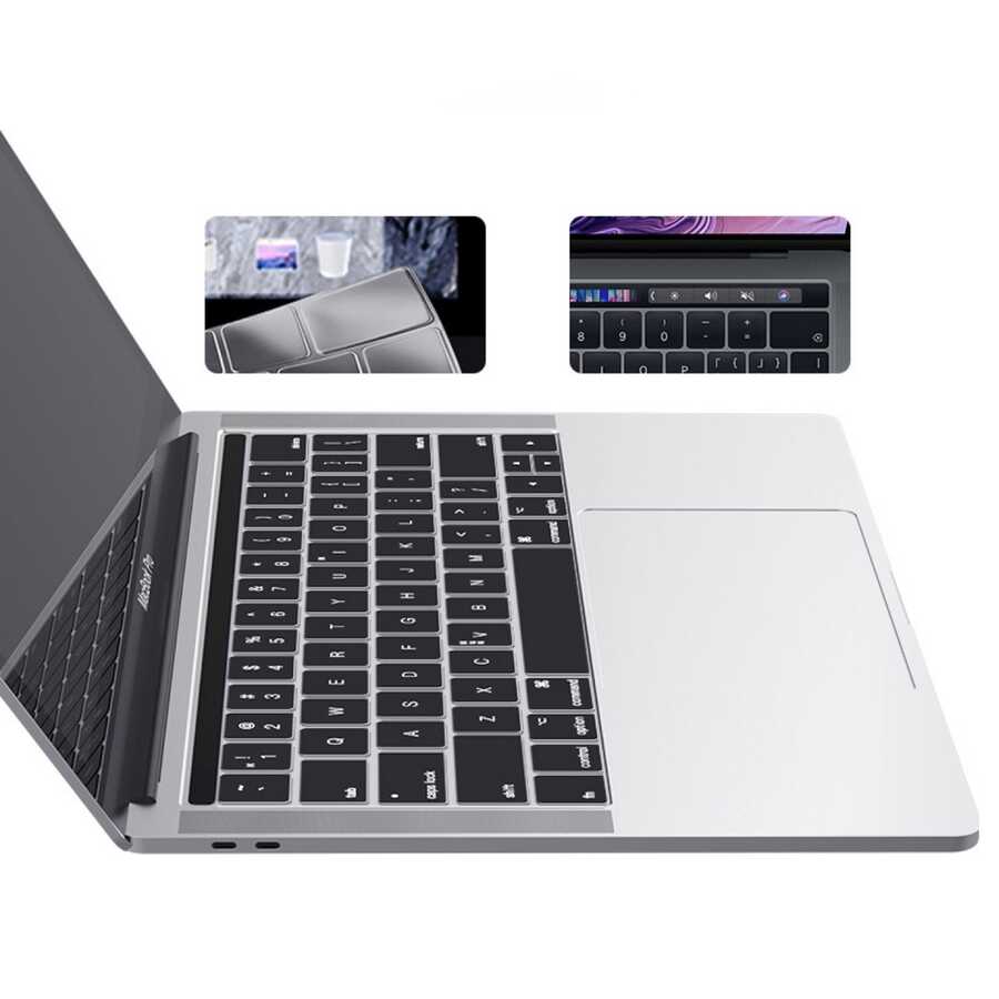 Apple Macbook 16' Touch Bar A2141 Ecruz Klavye Koruyucu Şeffaf Silikon Ped