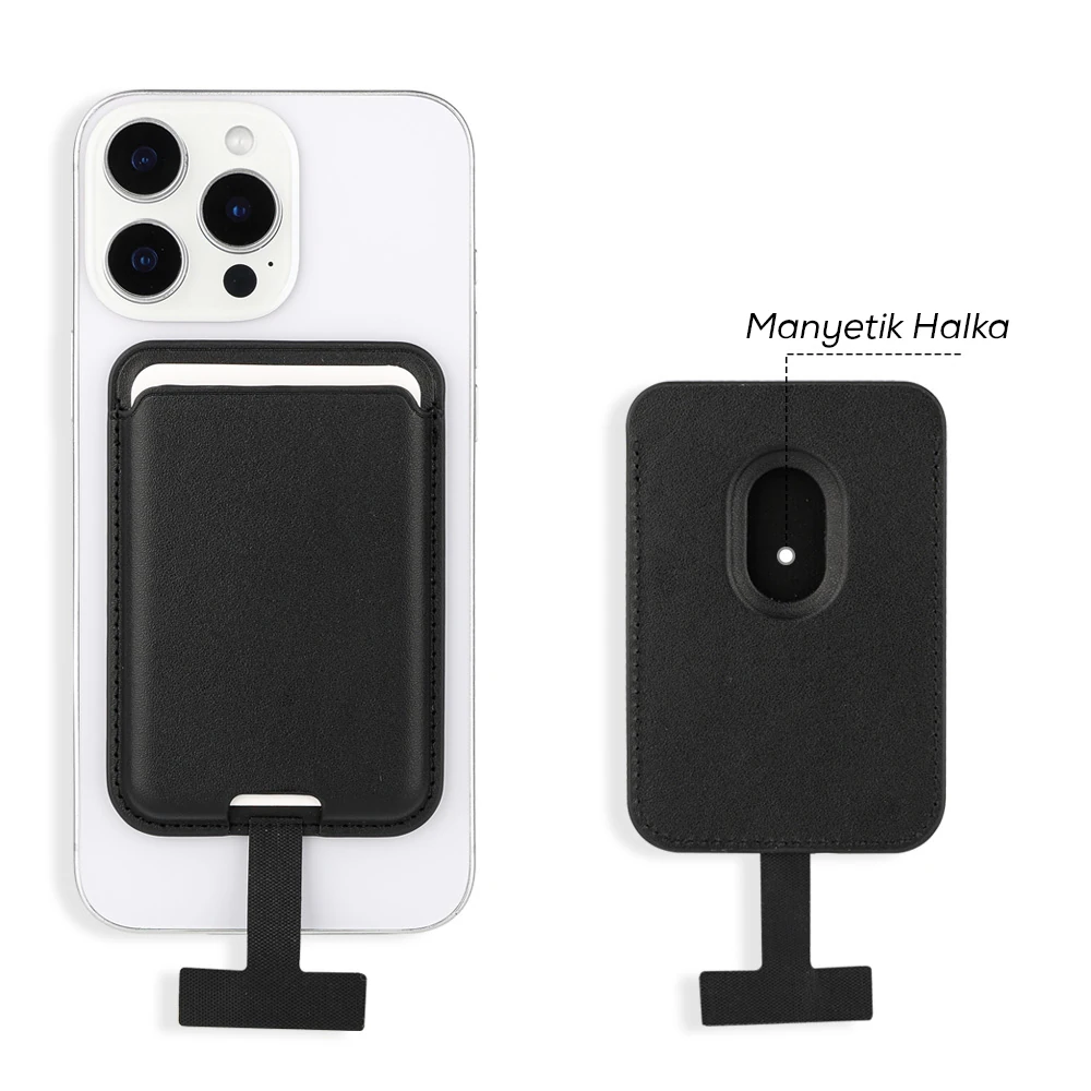 Ecruz CRD-09 Dahili Şarj Soket Aparatlı Magnetik PU Deri Kartlık